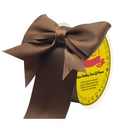 LEEQE Double Face Brown Satin Ribbon 2 inch X 25 Yards Polyester Brown Ribbon for Gift Wrapping Very Suitable for Weddings Party Invitation Decorations and More