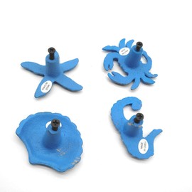 Joyindecor Ocean Cabinet Knobs for Dresser Cupboard Wardrobe Cabinet Kitchen, Distressed Cast Iron Beach Theme Drawer Pulls Handles, Marine Style Nautical Starfish Dresser Knobs, Pack of 4 (Blue)