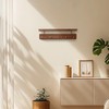 MATOOYA Shelf with Hooks, Solid Wood Bedroom Shelves for Wall,