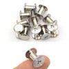 WOSHIMT 50Sets Silver Carbon Steel Chicago Screws Leather Rivets Assorted