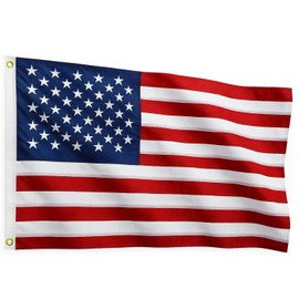 American Flags for Outside - 3x5 USA Flag With Embroidered Stars & Sewn Stripes – Heavy Duty UV Treated Polyester (Tougher Than Nylon), 70% More Fade Resistant