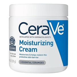 CeraVe Moisturizing Cream, Body and Face Moisturizer for Dry Skin, Body Cream with Hyaluronic Acid and Ceramides, Daily Moisturizer, Oil-Free, Fragrance Free, Non-Comedogenic, 19 Ounce