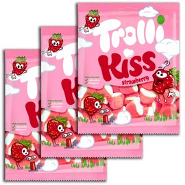 Trolli Strawberry Kiss 3 x 150g Fruit Gum Foam Sugar Pack of 3