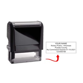 Notary Modern Journal, Self Inking Stamp, Black Pocket Seal Embosser, and Notary Public Desk Sign Bundle | Arkansas