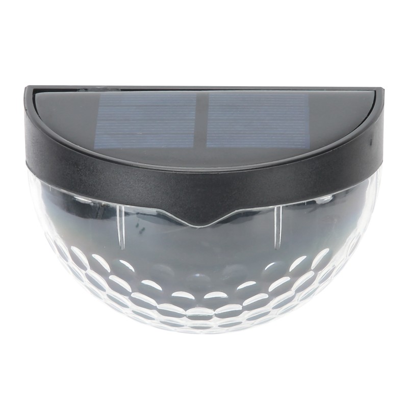 4Pcs Outdoor Waterproof Semicircle 6LED Solar Power Wall Lamp Black
