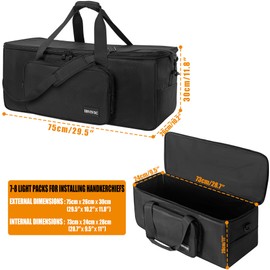 IBVIVIC DJ Par Light Bag Padded Par Lights Carry Bag 8 With Inner Dividers 29.5 x 10.2 x 11.8 inch