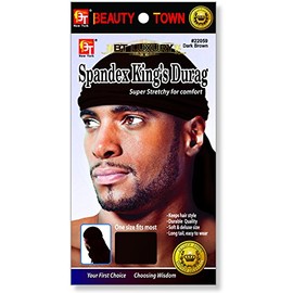 Luxury King's Durag - Dark Brown, Polyester, high quality, spandex