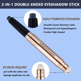 LGSZGDCN Eyeshadow stick and Makeup Brush Smooth Cream Shimmer Pencil Long Lasting Waterproof Buildable Eye Shadow Makeup Hypoallergenic Highlighter Multi-Dimensional eyes Look
