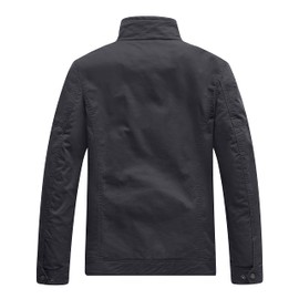 WenVen Men's Military Washed Cotton Army Jacket (Grey, XX-Large)