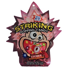 (20 Pouches) Striking popping candy X 5 Packs (LYCHEE)