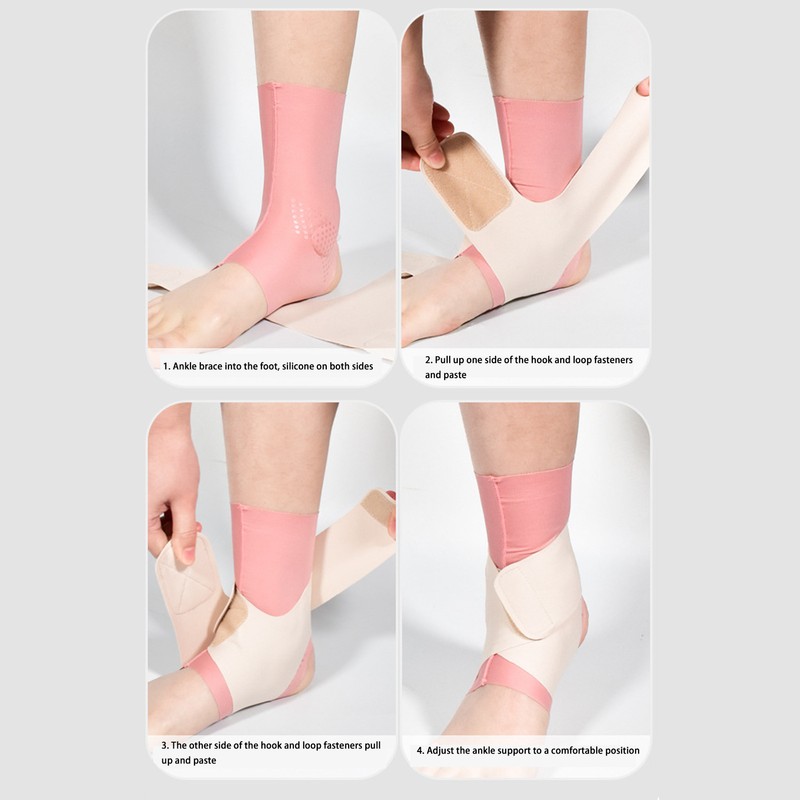 Ankle Brace Breathable Compression Ankle Brace Pink Elastic Sprain Foot