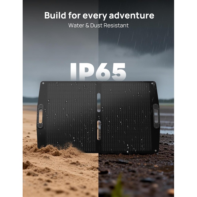 ECO-WORTHY 100W Portable Solar Panel for Power Stations,IP65 Waterproof &