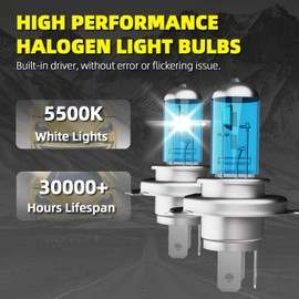 DMEPUGI Headlight Bulbs Fit For Toyota 4Runner 1996-2002, 9003 High Low Dual Beam Combo, Super Bright 5500K White Light High Performance Halogen Light Bulbs, 2PCS