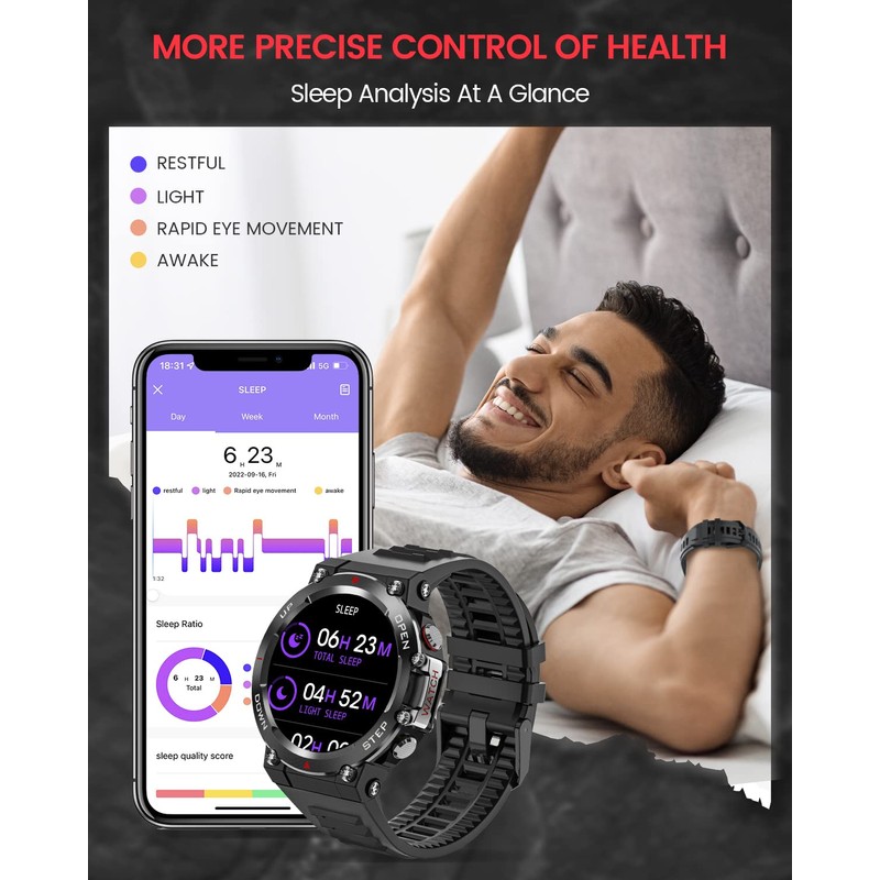 SICBCGB Men's Smart Watch, Digital Smartwatch