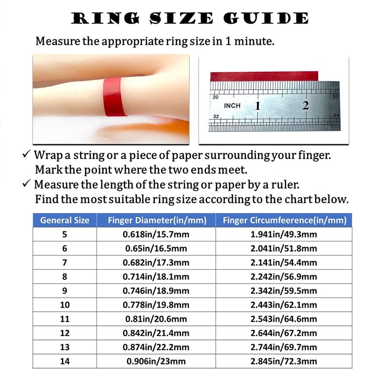 HAIXIAN Round Multi-Cut Red Ruby Stone Wide Band Ring,14K Yellow