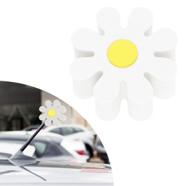 Hbxdeco Daisy Car Antenna Topper, Cute Daisy Flower EVA Antenna Ball for Vehicles, Funny Automotive Roof Toppers Decoration, Lovely Aerial Ball Mirror Dangler Car Accessories for Women Men (White)