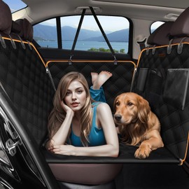 Alfheim Back Seat Extender Large Space Sturdy Back Seat for Dogs Hard Bottom Dog Seat Cover Holds 400lbs Waterproof Hammock for Dog Car Bed,SUV,Truck