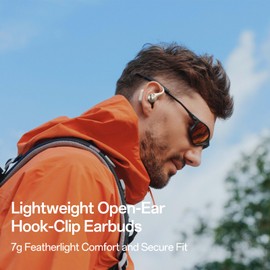 OpenRock S2 Open Ear Headphones, 7G Ultra-Light Design, Hi-Res LDAC Audio, Triple Water-Resistant, Bluetooth 6.0, Effortless Photography, 32H Playtime, Smart APP, Clear Call, Wireless Sports Earbuds