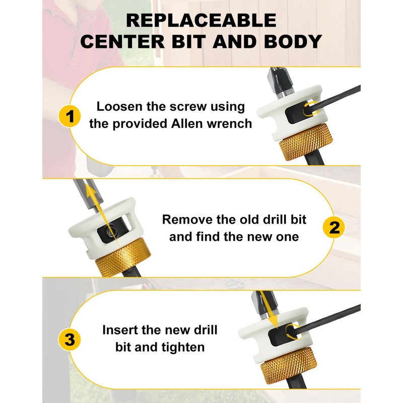 Gubeter Carbide Tipped Countersink Drill Bits Set with Low Friction
