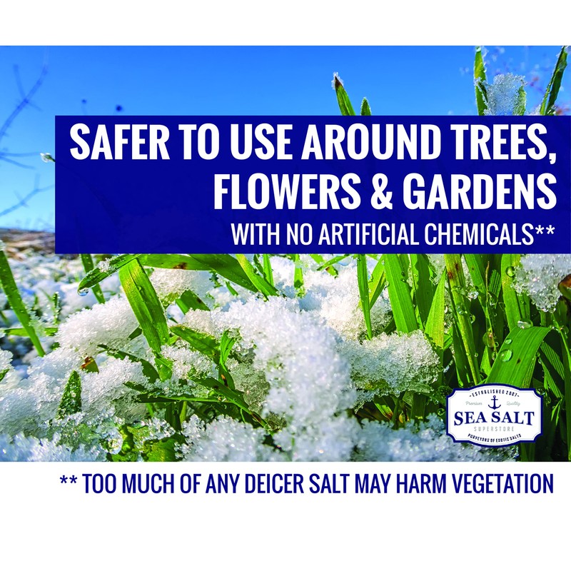 Ice Melt Salt for Sidewalks and Driveways - All-Natural Sea
