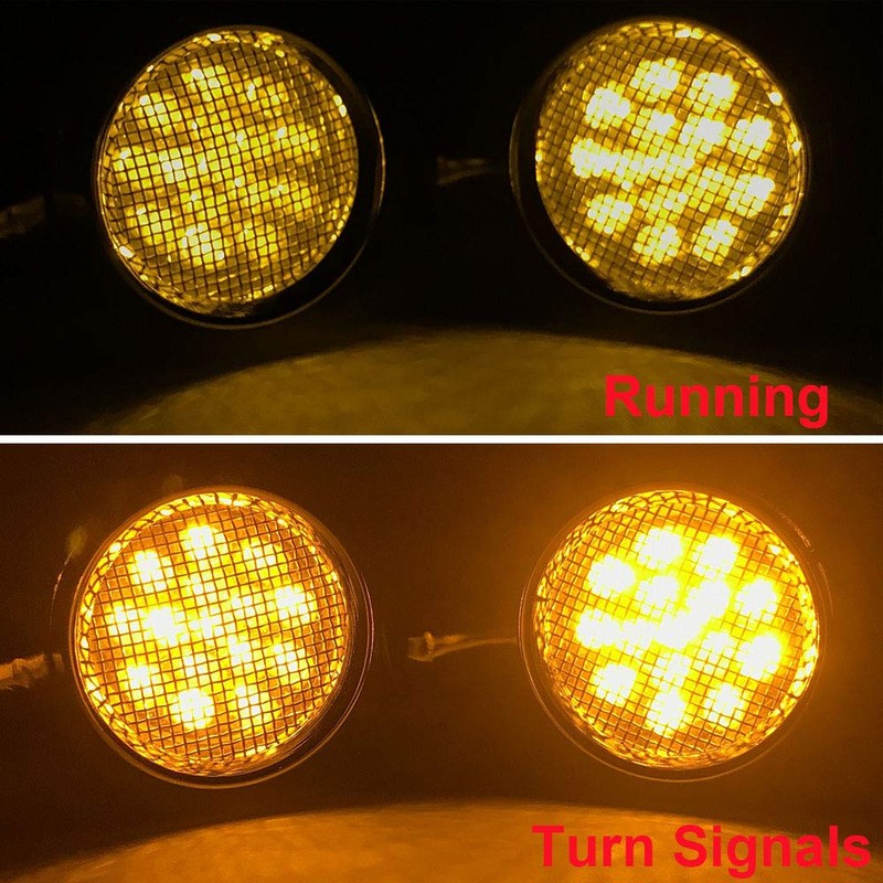 2pcs Chrome 15 LED Motorcycle Stop Brake Running Turn Signal