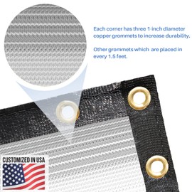 E&K Sunrise 2' x 5' Privacy Fence Screen with Grommets, Outdoor Windscreen Fence Covering Privacy Screen UV Blockage for Backyard Garden Patio (Gray White Stripe)