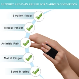 Upgraded Finger Splint Finger Buddy Splints with 2 Metal Bars, Adjustable Trigger Finger Brace Mallet Finger Support Finger Protector for Arthritis, Injured Finger