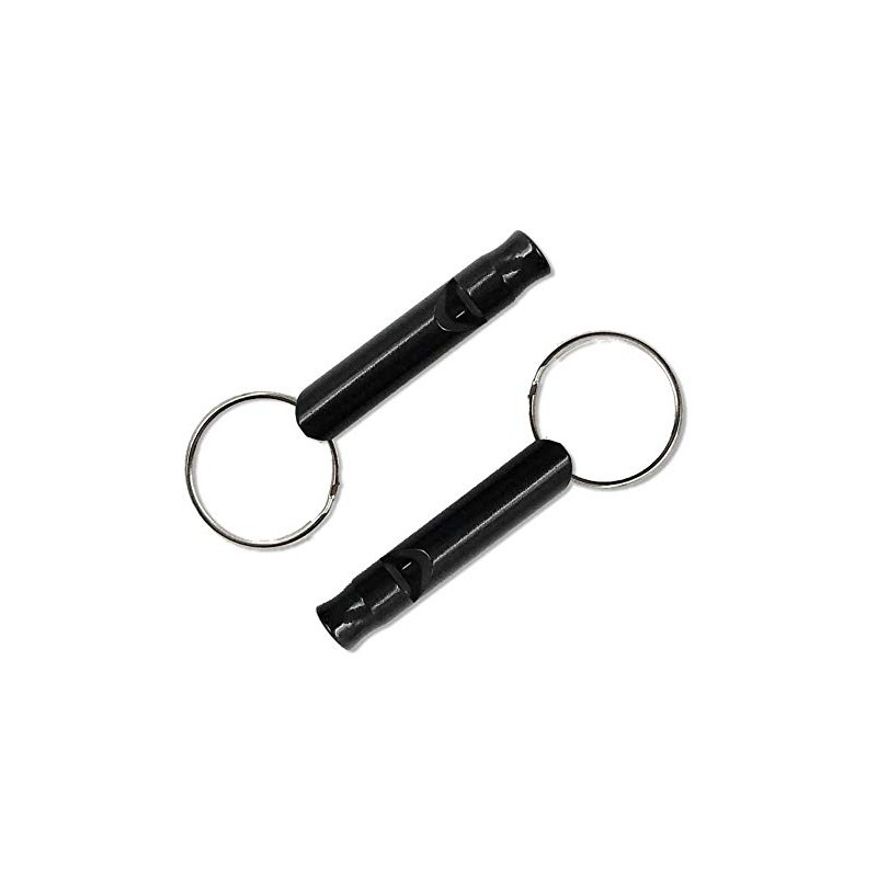 ocona Whistle, Dog Whistle, Key Ring, Black, Pack of 2