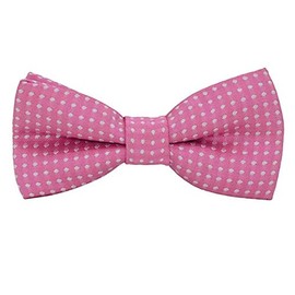 Dog or Cat Small Collar Bow Tie, Adjustable Puppy or Kitten Medium Neck Bowtie for Easter Wedding Birthday Gift D-D-T-1 (Pink with White Polka Dots)
