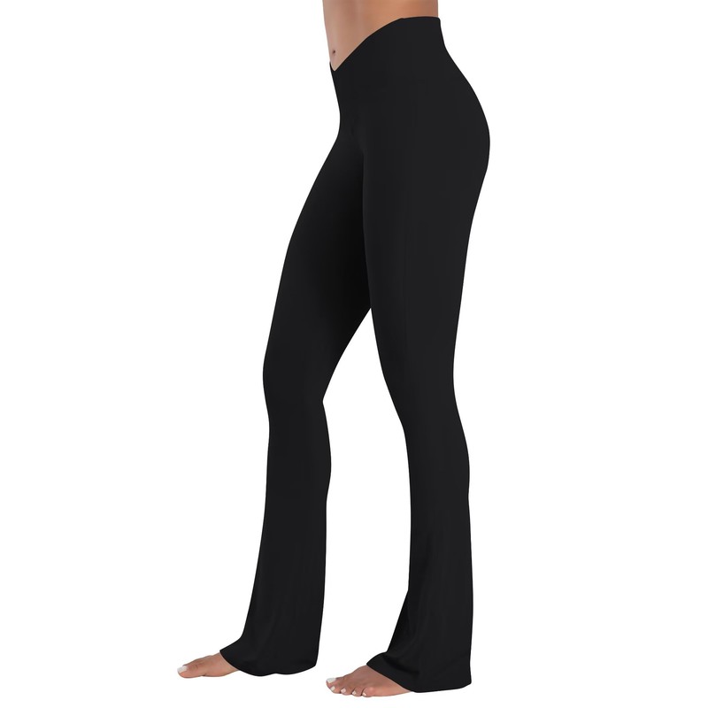 Sunzel Mini Flare Leggings for Women V Crossover Mid Rise