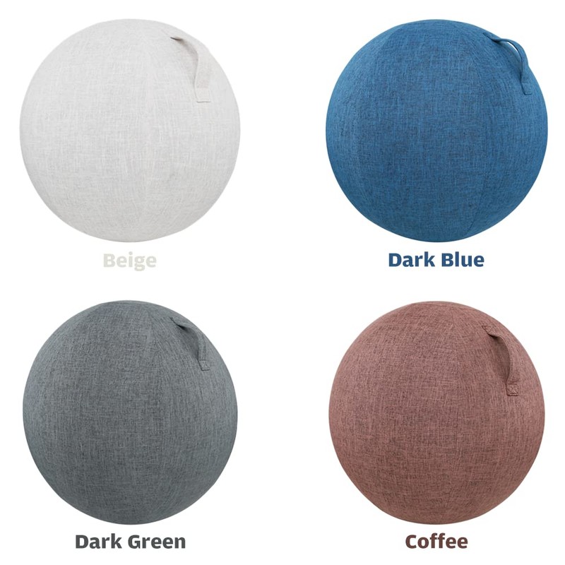 55cm/65cm/75cm Cotton+Linen Protective Yoga Ball Cover Exercise Ball Protection Skin