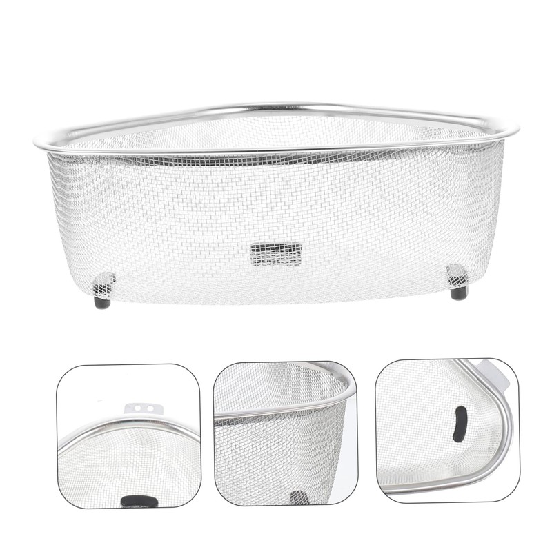 COHEALI Triangular Sink Drain Basket Fine Mesh Sink Strainer with