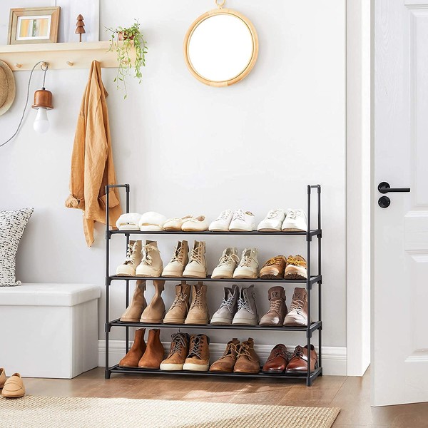 SOONEEDEAR 4-Tier Shoe Rack Metal Shoe Tower 20-Pair Shoe Storage
