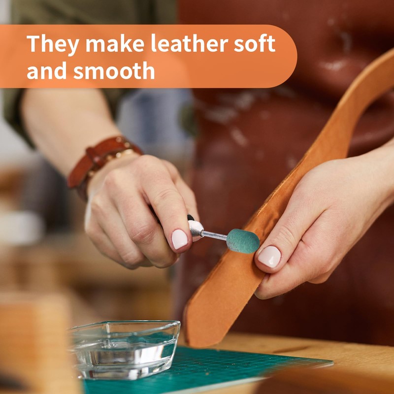 Leather Edge Burnishing Bits for Rotary Tools - Set of