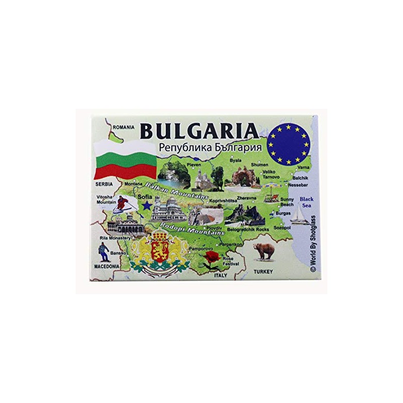 World By Shotglass Bulgaria EU Series Fridge Magnet 2.5" x