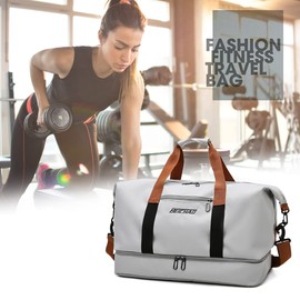 Vllcsla Travel Bag with Shoe Compartment and Wet Bag - 32.2L Sport Holdall Duffle Bag Waterproof Weekend Sports Bag Overnight Bag On Bag On Bag On Hospital Holdalls, orange, Travel bag with shoe