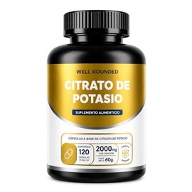 Citrato De Potasio Puro Well Rounded 120 Cápsulas, Suplemento Mineral, | 2000mg Por Porción