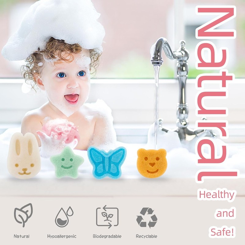 Juego De Esponjas Konjac Para Baño De Bebé LMSMW -