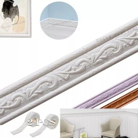 Dolores 2 Pcs Moldura 3d Zoclo Adherible Relieve Pared Puerta Marco