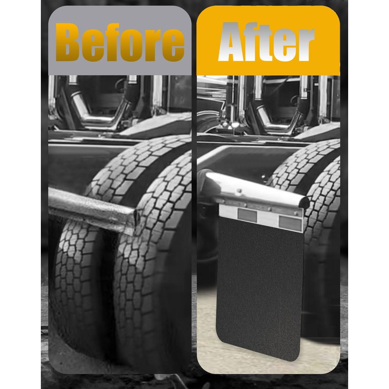 CJEMIX Semi Truck Mud Flaps 24"x36", Universal Heavy Duty Polymer