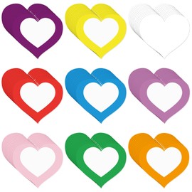 Motiskyy 108 Pcs Valentine's Day Heart Creative Paper Cut Outs 5 Inches Blank Open Heart Paper Cut Outs Ornament for Valentine Party Classroom School Bulletin Board Decoration