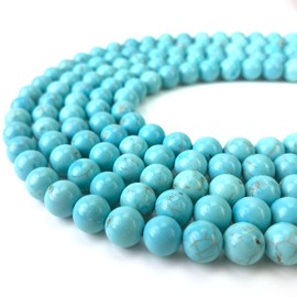 12mm Blue Turquoise Beads Round Gemstone Loose Beads for Jewelry Making 15"(31-33pcs/strand)