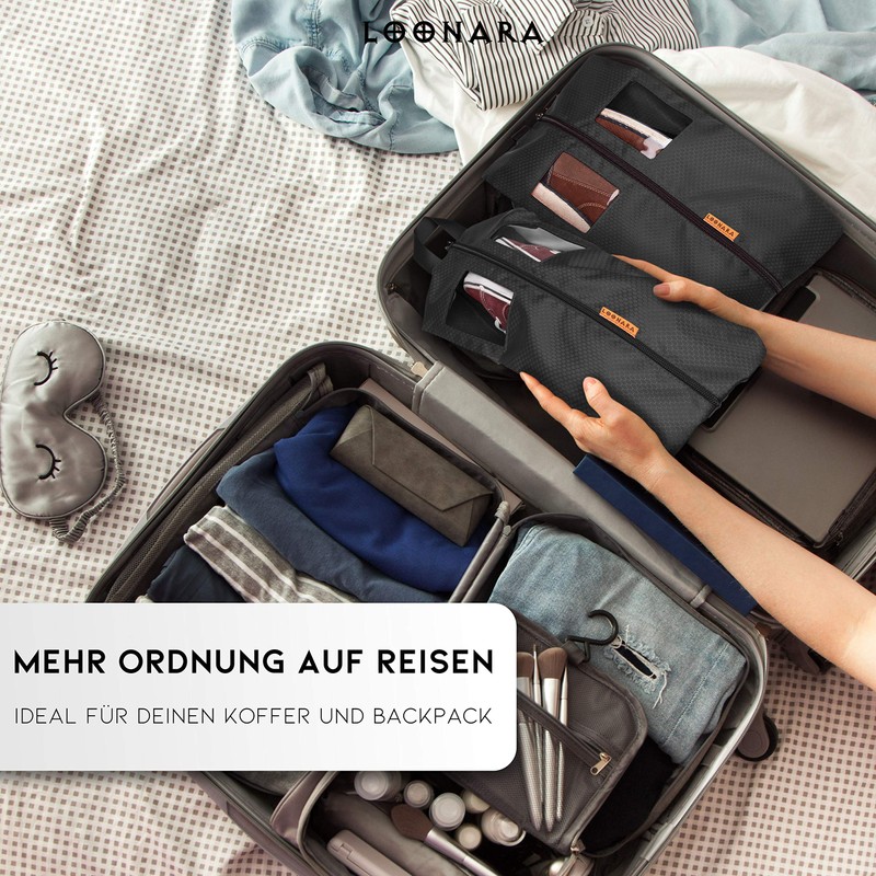 Travel Shoe Bag for Suitcase and Backpack, Midnight Escape -