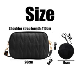 HDGSAFD 1 x women's bag and 1 round pendant, PU bag, simple crossbody bag, large capacity crossbody bag., black, M