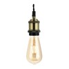 COZZY Vintage Ceiling Pendant Light Fitting, Brown Twisted Braided Flex,E27