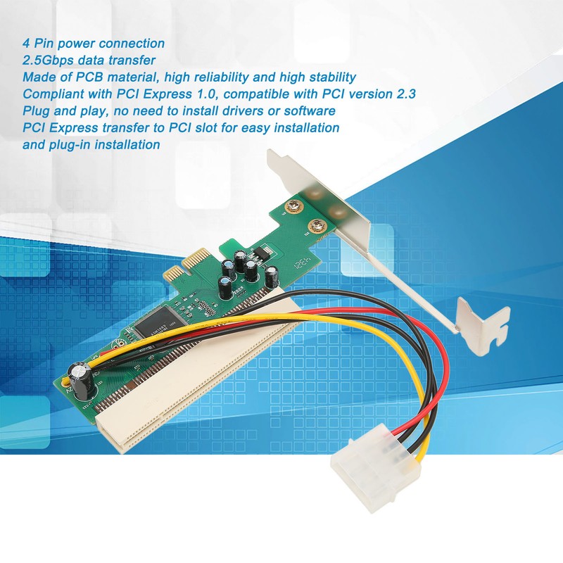 PCI Express to PCI Adapter Card 2.5Gbps Data Transfer 4