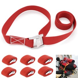 Lashing Straps with Clamping Lock, Pack of 6, Fastening Strap, Lashing Straps, Adjustable Lashing Straps, Transport Belt, Short, up to 150 kg, 1 m x 25 mm, for Motorcycle, Bicycle Carrier, Extremely