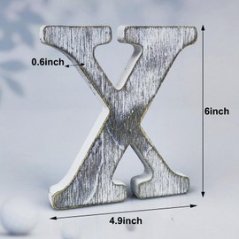 WOODOUNAI 6 Inch Wood Letters Unfinished Rustic Wood Letters for Wall Decor Decorative Standing Letters Slices Sign Board Decoration for Craft Home Party Projects (X)