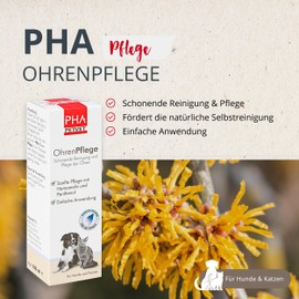 PHA Ear Care for Dogs and Cats - for Gentle Cleaning and Care of Ears, Drops 100 ml