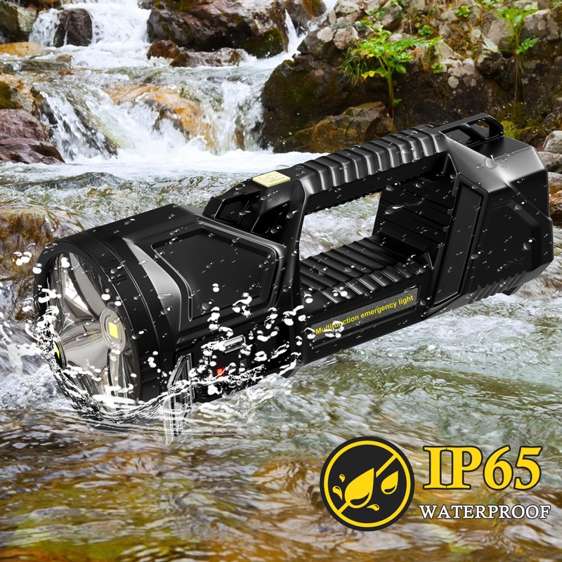 Solar Handheld Flashlight Rechargeable Multi Function High Bright 17000 Lumen